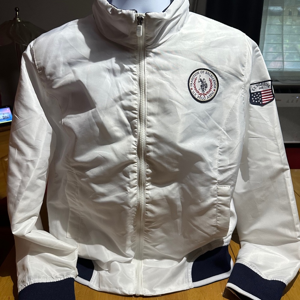 NWOT, US Polo Association jacket, white/navy, Men’s XXL